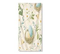 Bannière décorative pour porte de printemps et de Pâques, motif lucioles, plantes, œufs, couverture de porte d'entrée, décoration de fond pour intérieur et extérieur, insectes, toile de fond 91,4 x