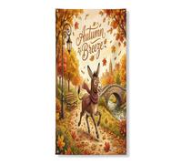 Bannière décorative pour porte d'entrée d'âne d'automne - Décoration de fond pour intérieur et extérieur - 91,4 x 183 cm