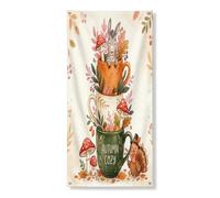 Bannière décorative pour porte d'entrée de Thanksgiving, décoration de fond de porte d'entrée en forme d'âne pour intérieur et extérieur, fournitures de fond d'automne 91,4 x 182,9 cm