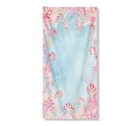 Bannière décorative pour porte d'entrée de vacances, flocons de neige et rayures en sucre d'orge, décoration de porte d'entrée, fournitures de festival de Noël pour intérieur et extérieur, 91,4 x 183