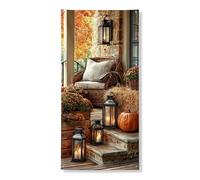 Bannière décorative pour porte d'entrée, décoration d'automne rustique et confortable pour porte d'entrée, fournitures de festival de récolte intérieure et extérieure, 91,4 x 183 cm