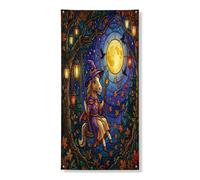 Bannière décorative pour porte d'entrée, intérieur ou extérieur, 91,4 x 183 cm, motif chevaux d'Halloween