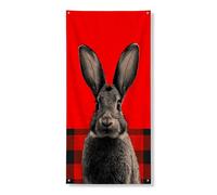 Bannière décorative pour porte d'entrée, intérieur ou extérieur, motif à carreaux rustiques, 91,4 x 183 cm