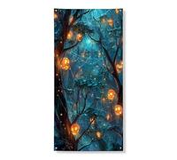 Bannière décorative pour porte d'entrée - Lanternes mystiques - Décoration d'intérieur ou d'extérieur - Fournitures de vacances - 91 x 183 cm