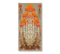 Bannière décorative pour porte d'entrée - Motif arbre d'automne - Feuilles orange vives - Décoration de porte d'entrée - Intérieur ou extérieur - Décoration d'automne à suspendre - Fournitures de