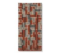 Bannière décorative pour porte d'entrée - Motif brique - Rouge et gris - Décoration de porte d'entrée - Fournitures de vacances d'automne - 91,4 x 183 cm