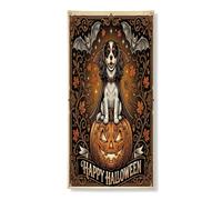 Bannière décorative pour porte d'entrée, motif cavalier King Charles Spaniel, vacances, décoration de fond de porte d'entrée, intérieur et extérieur, pour chien, 91,4 x 183 cm