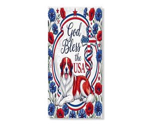 Bannière décorative pour porte d'entrée motif chien des Pyrénées 250 ans, fleurs chrétiennes, décoration de fond pour intérieur et extérieur, toile de fond patriotique 91,4 x 182,9 cm