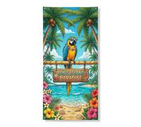 Bannière décorative pour porte d'entrée - Motif paradis tropical - Décoration de porte d'entrée - Pour intérieur et extérieur - Fournitures de vacances - 91,4 x 183 cm