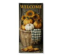 Bannière décorative pour porte d'entrée, motif tournesols et citrouilles rustiques, décoration de porte d'entrée, intérieur ou extérieur, récolte d'automne 91,4 x 182,9 cm