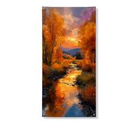 Bannière décorative pour porte d'entrée - Orange vif - Décoration de porte d'entrée - Intérieur ou extérieur - 91,4 x 183 cm