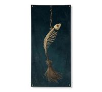 Bannière décorative pour porte d'Halloween - Style nautique vintage foncé - Décoration d'intérieur et d'extérieur - Fournitures de vacances effrayantes - 91,4 x 183 cm