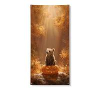 Bannière décorative pour porte d'ours d'automne - Motif citrouille - Pour festival d'automne - Décoration intérieure et extérieure - 91,4 x 183 cm