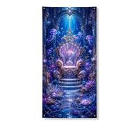 Bannière décorative pour porte sous-marine avec méduses et coquillages, décoration de plage d'été, fournitures de fête d'intérieur et d'extérieur 91,4 x 183 cm