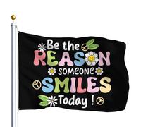 Bannière Décorative Soyez La Raison Du Sourire De Quelqu'Un Aujourd'Hui Drapeaux Décoratifs D'Extérieur Avec Œillets En Laiton Bannière De Cour 100% Polyester Drapeau De Jardin