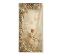 Bannière décorative sur le thème des anges, motif fée vintage, décoration de porte d'entrée, intérieur ou extérieur, toile de fond à suspendre 91,4 x 183 cm
