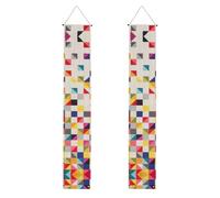 Bannière décorative triangulaire à imprimé géométrique pour porte de félicitations pour intérieur et extérieur Installation facile