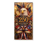 Bannière décorative vintage avec motif aigle patriotique et étoiles rouges pour porte d'entrée, intérieur ou extérieur, fournitures de vacances 91,4 x 183 cm