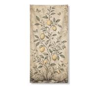 Bannière décorative vintage de citronnier - Plantes botaniques rustiques - Décoration de porte d'entrée - Intérieur ou extérieur - Toile de fond à suspendre - Fournitures de festival - 91,4 x 183 cm