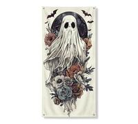 Bannière décorative vintage effrayante pour porte d'entrée, intérieur ou extérieur, Halloween, 91,4 x 182,9 cm