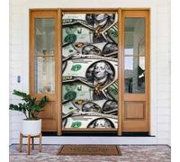 Bannière décorée de motifs de billets de banque, bannière de couverture de porte imprimée, suspension murale festive pour décoration de fête