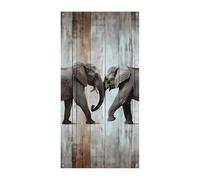 Bannière d'éléphant sur porte en bois 90 x 180 cm - Bannières de fête saisonnières - Panneau de bienvenue vertical - Décoration de porte à suspendre pour porche, entrée, jardin