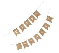 Bannière des 100 Jours en Lin, Style D'hirondelle | Khaki, Pliable et Réutilisable, Décor Léger pour Fête, Souvenir Naissance, Présent Original