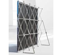Bannière d'exposition sur pied, toile de fond en tissu tendu pour fête d'anniversaire, cérémonie de remise de diplôme, séance photo de mariage, support portable (3,05 m (10 pi) H x 5,3 m (17,4 p