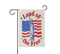 Bannière d'extérieur pour décoration de jardin 4 juillet - Motif Land of Free Blue Liberty - 30,5 x 45,7 cm - Double face