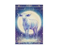 Bannière d'extérieur pour décoration de jardin Motif vache Tarot 28 x 40 cm Double face