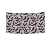 Bannière d'Halloween avec imprimé chauves-souris gris pour intérieur et extérieur - Réutilisable - Facile à accrocher - Décoration de vacances