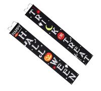 Bannière D'halloween de Porte, Polyester Noir, Résistante, Facile à | Extérieur et Porche, Style Drôle, Spécial, Design Coloré Mots, Usage Maison ou Centre Commercial