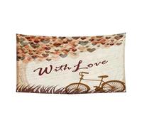 Bannière d'Halloween et de Noël, 180 x 90 cm, en polyester résistant à la décoloration, avec œillets métalliques pour décoration de fête, jardin, bateau, bar, vélo, cœur, arbre romantique, bannière de