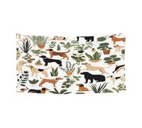 Bannière d'Halloween pour fête en plein air, cour, porche, toile de fond durable pour fêtes, jardin, bar, chien ananas tropical, grand drapeau en polyester résistant aux déchirures 180 x 90 cm