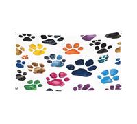 Bannière d'Halloween pour fête en plein air, cour, porche, toile de fond durable pour fêtes, jardin, bar, imprimé chien coloré noir, grand drapeau en polyester résistant aux déchirures 180 x 90 cm