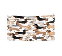 Bannière d'Halloween pour fête en plein air, cour, porche, toile de fond durable pour fêtes, jardin, bar, teckel, imprimé floral, grand drapeau en polyester résistant aux déchirures 180 x 90 cm