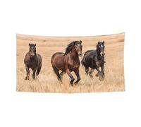 Bannière d'Halloween pour fête en plein air, cour, porche, toile de fond durable pour fêtes, jardin, bar, trois chevaux qui courent, grand drapeau en polyester résistant aux déchirures 180 x 90 cm