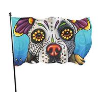 Bannière Dia De Los Muertos sur le thème du chien - Décoration extérieure - Décoration d'intérieur ou de jardin - 0,9 x 1,5 m