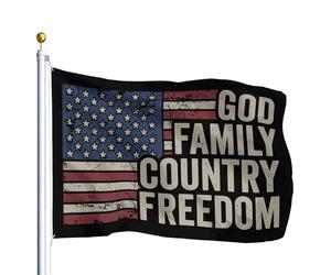 Bannière Dieu, la famille, la patrie, la liberté extérieur drapeaux