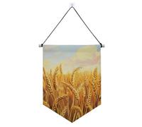 Bannière d'illustration de champ de blé doré à suspendre avec tige télescopique, bannières de fête pour décoration extérieure pour bureau, école, salle de classe, dortoir, maison