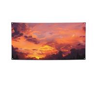 Bannière d'intérieur et d'extérieur personnalisée Coucher de soleil au crépuscule Bannière réutilisable en polyester 300D Décoration de fête