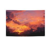 Bannière d'intérieur et d'extérieur personnalisée Coucher de soleil au crépuscule Bannière réutilisable en polyester 300D Décoration de fête