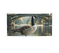 Bannière d'intérieur et d'extérieur personnalisée Wild Goose by the Bridge - Panneaux de fête réutilisables - En polyester 300D - Décoration de fête