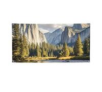 Bannière d'intérieur et d'extérieur personnalisée Yosemite National Park Bannières de fête réutilisables Panneau vierge en polyester 300D Décoration de fête