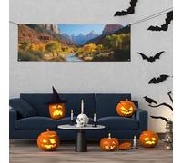 Bannière d'intérieur et d'extérieur personnalisée Zion National Park - Panneaux de fête réutilisables - Panneau vierge en polyester 300D pour décoration de fête