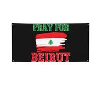 Bannière double drapeau Beyrouth (4 x 6 pi)