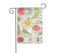 Bannière double face avec imprimé légumes et fruits pour intérieur et extérieur, maison, terrasse, pelouse, jardin, toutes saisons
