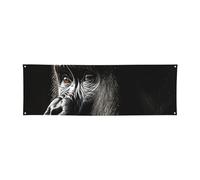 Bannière drapeau 180 x 60 cm - Grand panneau personnalisé à suspendre au mur - Bannière gorille pour adulte - Pour intérieur et extérieur - Bannières d'art mural pour entreprise, fête d'anniversaire