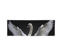 Bannière drapeau 180 x 60 cm - Grand panneau personnalisé à suspendre - Toile de fond avec ailes dans l'eau - Bannières d'intérieur et d'extérieur - Bannières d'art mural pour fête d'anniversaire