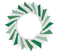 Bannière drapeau à suspendre, Banderoles en tissu coton Double couche 10M 36, banderole de drapeau multicolore, décor de fête(Green White)